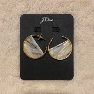 J. Crew Gold and Iridescent Hoop Earrings